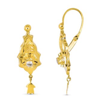 18K PENDIENTES ORO AMARILLO CIGARRON 36X10 MM CIERRE CORDOBES