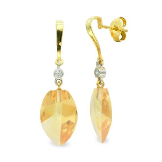 18K PENDIENTES ORO ORO BICOLOR TOPACIO 18 MM CIRCONITA