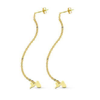 18K PENDIENTES ORO BLANCO CIRCONITAS FLORES 36X14 MM CIERRE PRESION