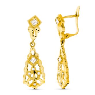 18K PENDIENTES ORO AMARILLO CUBANAS 30X9 MM