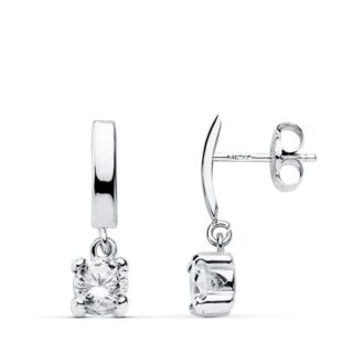 18K PENDIENTES ORO BLANCO GARRAS 15X4 MM