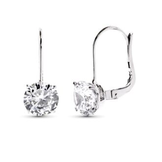 18K PENDIENTES ORO BLANCO CIRCONITAS 20X8 MM