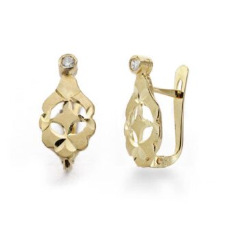 18K PENDIENTES CUBANAS NIÑA CIRCONITA 13X7 MM