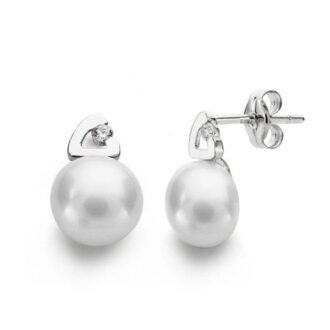 18K PENDIENTES PERLA 12X7 MM