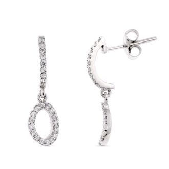 18K PENDIENTES ORO BLANCO. 19X5 MM CIERRE PRESION