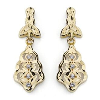 18K PENDIENTES CUBANAS CIRCONITAS 27X9 MM