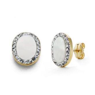 18K PENDIENTES OVAL NACAR 10X8 MM PRESION