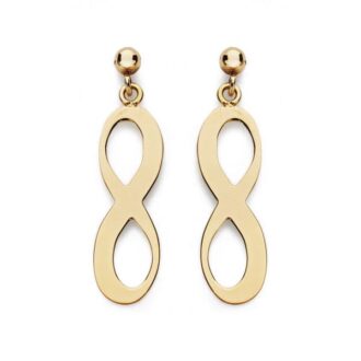 18K PENDIENTES INFINITO PRESION 20X6 MM