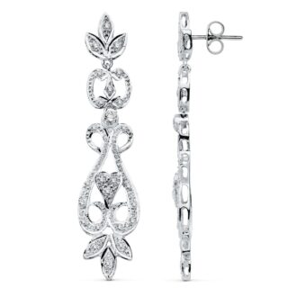 18K PENDIENTES ORO BLANCO CIRCONITAS PRESION