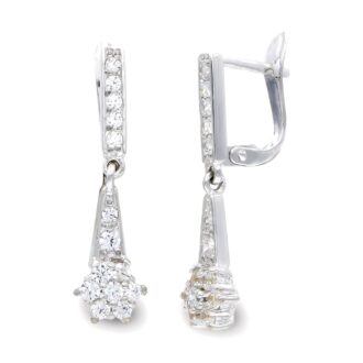 18K PENDIENTES ORO BLANCO LARGOS