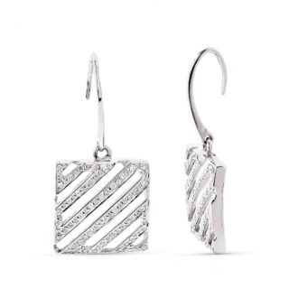 18K PENDIENTES ORO BLANCO CON CIRCONITA