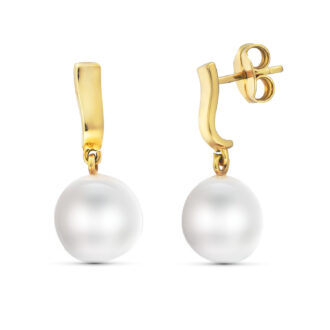 18K PENDIENTES ORO AMARILLO PERLA BARROCA