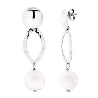 18K PENDIENTES ORO BLANCO PERLA CULTIVADAS