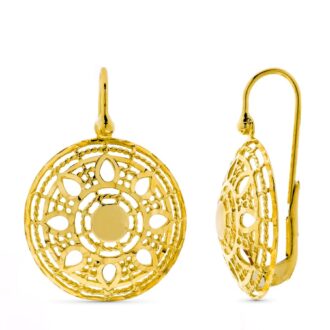 18K PENDIENTES ORO AMARILLO REDONDOS CALADOS