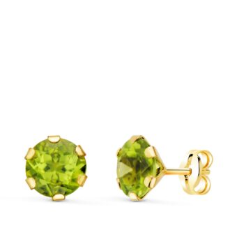 18K PENDIENTES GARRA CALADA OLIVINA 7 MM 2.88  QTS.