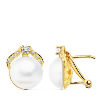 18K PENDIENTES PERLA JAPONESA 14X11 MM