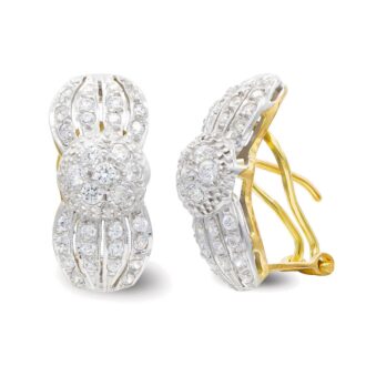 18K PENDIENTES ORO BLANCO Y CICRCONITAS